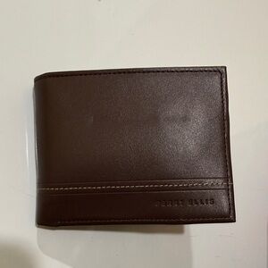 Perry Ellis Chocolate Original Genuine Leather Wallet Card Holder Men’s Wallet